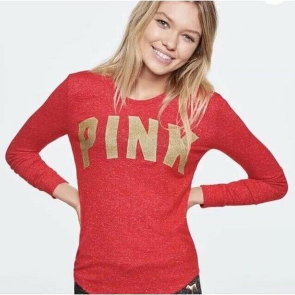 PINK Victoria's Secret Other - Pink Victoria's Secret Sleepwear Red Night Shirt